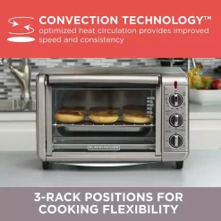 Toasters BLACK+DECKER 1500 W 6-Slice Black And Silver Convection Toaster Oven 12 Toasters BLACK+DECKER 1500 W 6-Slice Black And Silver Convection Toaster Oven -BergHOFF Shop black silver black decker toaster ovens to3230sbd 1f 1000
