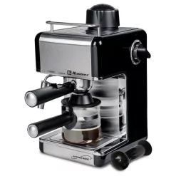 Coffee Makers Koblenz Kitchen Magic Collection 4-Cup Black/Silver Espresso And Cappuccino Maker