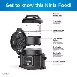 Cookers NINJA Foodi 6.5 Qt. Black Stainless Electric Pressure Cooker With Tender Crisp Technology 13 Cookers NINJA Foodi 6.5 Qt. Black Stainless Electric Pressure Cooker With Tender Crisp Technology -BergHOFF Shop black stainless ninja electric pressure cookers op301 44 1000
