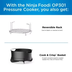 Cookers NINJA Foodi 6.5 Qt. Black Stainless Electric Pressure Cooker With Tender Crisp Technology 11 Cookers NINJA Foodi 6.5 Qt. Black Stainless Electric Pressure Cooker With Tender Crisp Technology -BergHOFF Shop black stainless ninja electric pressure cookers op301 4f 1000