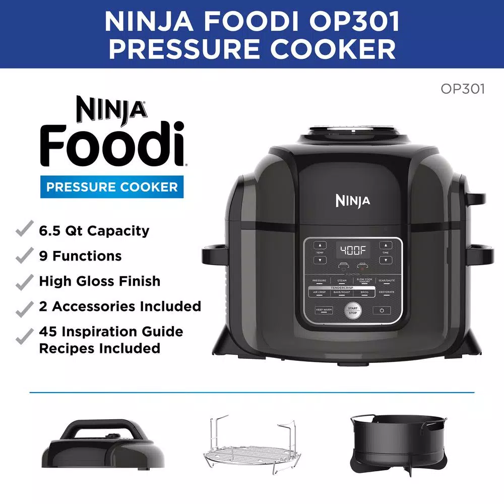 Cookers NINJA Foodi 6.5 Qt. Black Stainless Electric Pressure Cooker With Tender Crisp Technology 3 Cookers NINJA Foodi 6.5 Qt. Black Stainless Electric Pressure Cooker With Tender Crisp Technology - Image 3