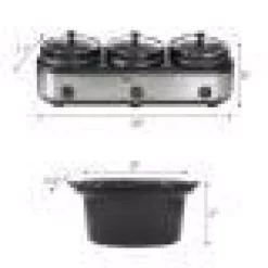 Cookers Elite Platinum 7.5 Qt. Red Slow Cooker With 3 Crocks And Cool-Touch Handles 7 Cookers Elite Platinum 7.5 Qt. Red Slow Cooker With 3 Crocks And Cool-Touch Handles -BergHOFF Shop black stainless steel elite slow cookers ewmst 325 4f 1000