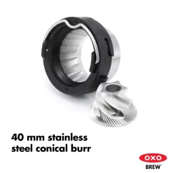 Coffee Makers OXO 12 Oz. Black Stainless Steel Burr Coffee Grinder With Integrated Scale -BergHOFF Shop black stainless steel oxo coffee grinders 8710200 66 1000