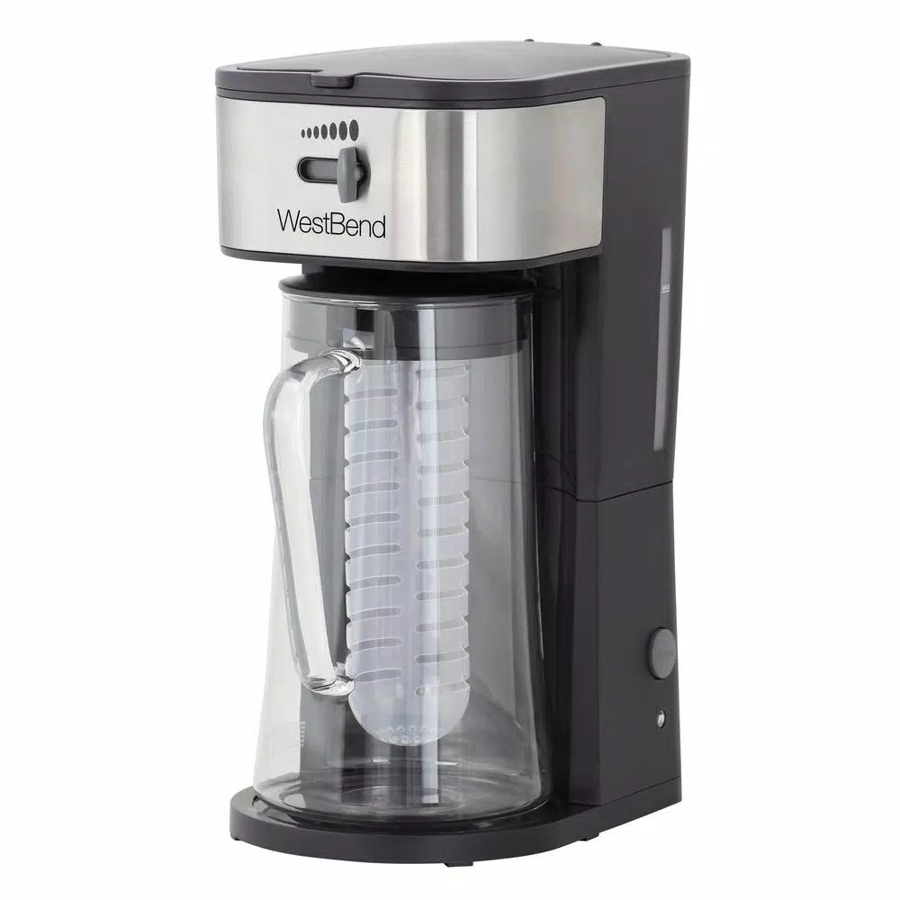 Coffee Makers West Bend 2.75 Qt. Black Iced Tea Or Iced Coffee Maker 10-Cups Includes Infusion Tube To Customize Flavor Features Auto Shut-Off 1 Coffee Makers West Bend 2.75 Qt. Black Iced Tea Or Iced Coffee Maker 10-Cups Includes Infusion Tube To Customize Flavor Features Auto Shut-Off