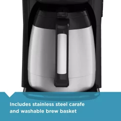 Coffee Makers BLACK+DECKER 12-Cup Programmable Stainless Steel Drip Coffee Maker With Thermal Carafe 9 Coffee Makers BLACK+DECKER 12-Cup Programmable Stainless Steel Drip Coffee Maker With Thermal Carafe -BergHOFF Shop black with stainless steel black decker drip coffee makers cm2035b 1f 1000