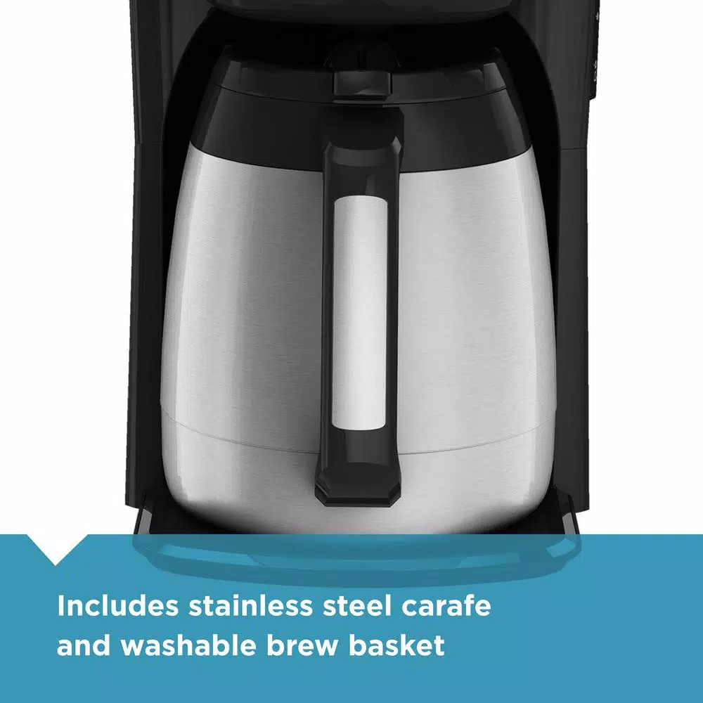 Coffee Makers BLACK+DECKER 12-Cup Programmable Stainless Steel Drip Coffee Maker With Thermal Carafe 4 Coffee Makers BLACK+DECKER 12-Cup Programmable Stainless Steel Drip Coffee Maker With Thermal Carafe - Image 4