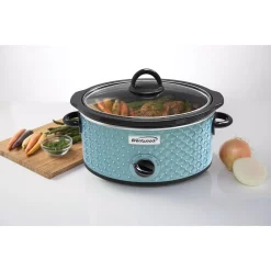 Cookers Brentwood Appliances Diamond 3.5 Qt. Blue Slow Cooker With Tempered Glass Lid -BergHOFF Shop blue brentwood appliances slow cookers sc 136bl 31 1000