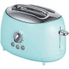 Toasters Brentwood Retro 2-Slice Blue Extra-Wide Slot Toaster With Cool-Touch Exterior