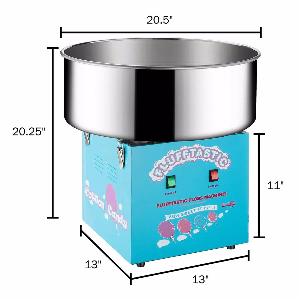 Dessert Makers Great Northern Blue Cotton Candy Machine- Flufftastic Floss Maker- Use Sugar Or Hard Candy- Stainless Steel Pan 2 Dessert Makers Great Northern Blue Cotton Candy Machine- Flufftastic Floss Maker- Use Sugar Or Hard Candy- Stainless Steel Pan - Image 2