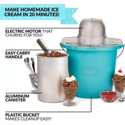 Dessert Makers Nostalgia 4 Qt. Electric Ice Cream Maker With Easy-Carry Handle 11 Dessert Makers Nostalgia 4 Qt. Electric Ice Cream Maker With Easy-Carry Handle -BergHOFF Shop blue nostalgia ice cream makers picm4bg 44 1000