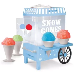Dessert Makers Nostalgia Vintage 160 Oz. Snow Cone Maker In Blue With Reusable Cones