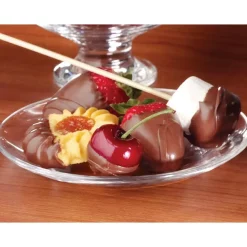 Dessert Makers Nostalgia 3-Tier 0.5 Lbs. Brown Chocolate Fondue Fountain -BergHOFF Shop brown nostalgia chocolate fountains cff3br 1f 1000