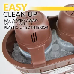 Dessert Makers Nostalgia 4 Qt. In Brown Electric Double Flavor Ice Cream Maker -BergHOFF Shop brown nostalgia ice cream makers icmw200dbl fa 1000