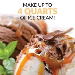 Dessert Makers Nostalgia 4 Qt. Brown Double Flavor Ice Cream Maker -BergHOFF Shop brown nostalgia ice cream makers picm2dbl 44 1000