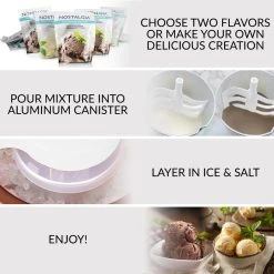 Dessert Makers Nostalgia 4 Qt. Brown Double Flavor Ice Cream Maker -BergHOFF Shop brown nostalgia ice cream makers picm2dbl 76 1000