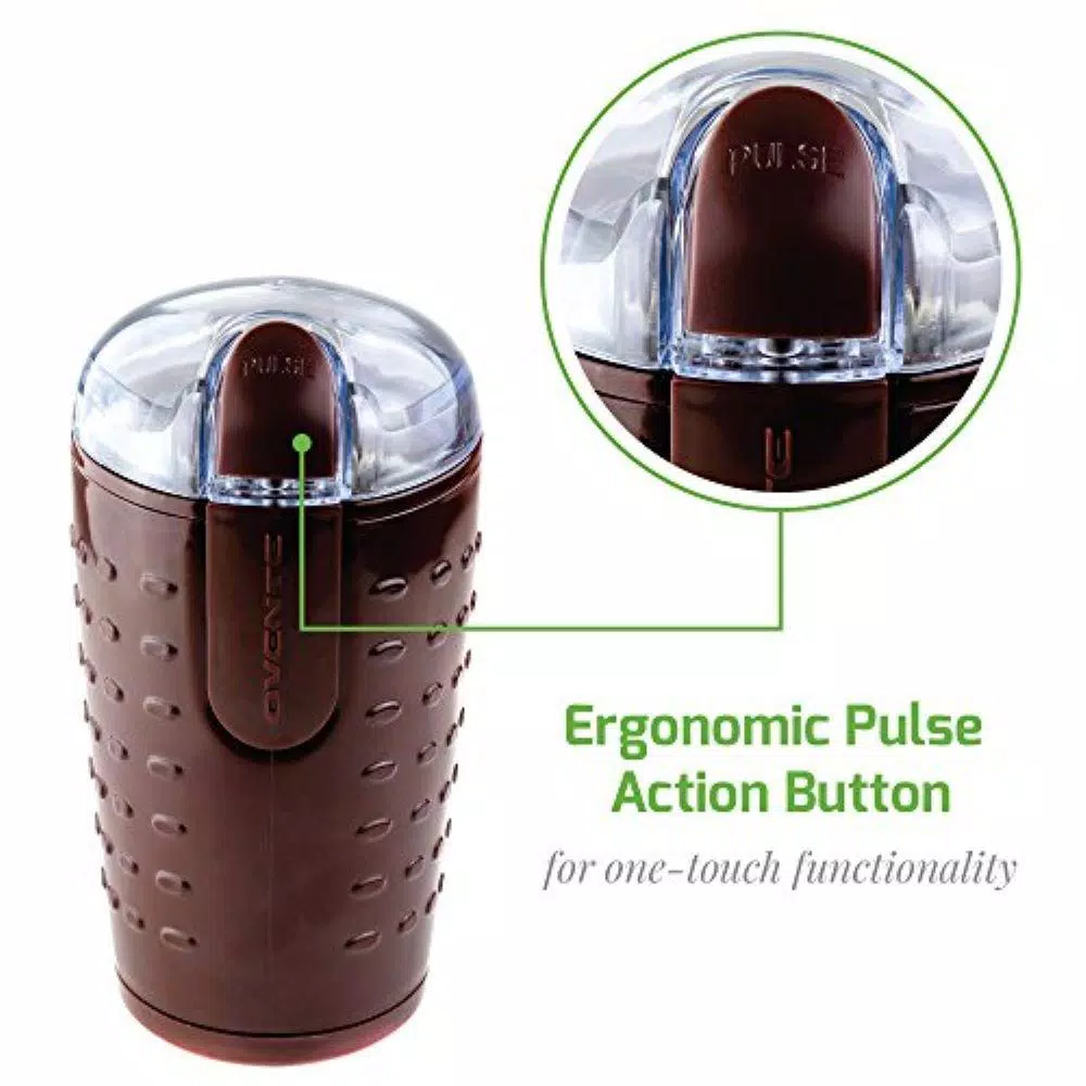 Coffee Makers Ovente 2.5 Oz. Brown One-Touch Electric Coffee Grinder With Transparent Easy Open Lid And Stainless Steel Blades 6 Coffee Makers Ovente 2.5 Oz. Brown One-Touch Electric Coffee Grinder With Transparent Easy Open Lid And Stainless Steel Blades - Image 6
