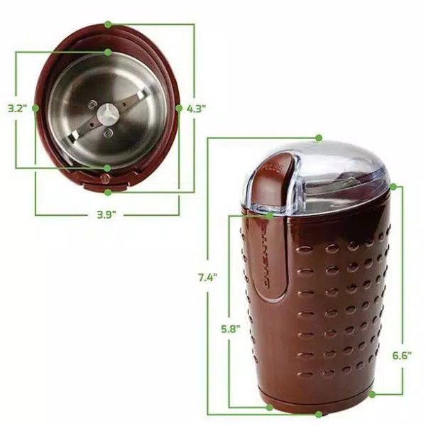 Coffee Makers Ovente 2.5 Oz. Brown One-Touch Electric Coffee Grinder With Transparent Easy Open Lid And Stainless Steel Blades 9 Coffee Makers Ovente 2.5 Oz. Brown One-Touch Electric Coffee Grinder With Transparent Easy Open Lid And Stainless Steel Blades - Image 9