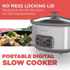 Cookers BLACK+DECKER 7 Qt. Brushed Stainless Steel Programmable Slow Cooker 9 Cookers BLACK+DECKER 7 Qt. Brushed Stainless Steel Programmable Slow Cooker -BergHOFF Shop brushed stainless steel black decker slow cookers scd1007 31 1000