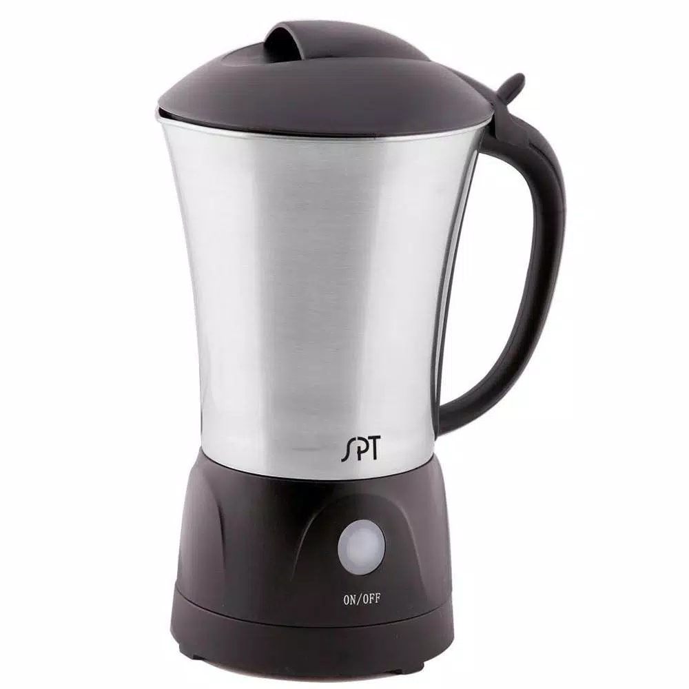 Coffee Makers SPT 6 Oz. One-Touch Brushed Stainless Steel Electric Milk Frother With Non-Stick Interior 1 Coffee Makers SPT 6 Oz. One-Touch Brushed Stainless Steel Electric Milk Frother With Non-Stick Interior