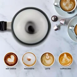 Coffee Makers Ovente 1.25-Cup Chrome Electric Double Wall Stainless Steel Milk Frother, Frothing & Heating Whisks, Espresso Machine Latte -BergHOFF Shop chrome ovente espresso machines fr4810ch fa 1000