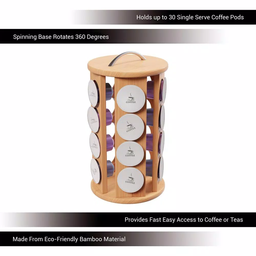 Coffee Makers Classic Cuisine 30-Count Bamboo Coffee Pod Carousel 3 Coffee Makers Classic Cuisine 30-Count Bamboo Coffee Pod Carousel - Image 3