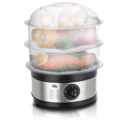 Cookers Elite 8.5 Qt. Stainless Steel Plastic 3-Tier Food Steamer