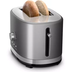 Toasters KitchenAid 2-Slice Contour Silver Wide Slot Toaster With Crumb Tray -BergHOFF Shop contour silver kitchenaid pop up toasters kmt2116cu 4f 1000