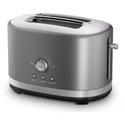 Toasters KitchenAid 2-Slice Contour Silver Wide Slot Toaster With Crumb Tray -BergHOFF Shop contour silver kitchenaid pop up toasters kmt2116cu c3 1000