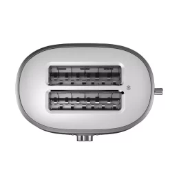 Toasters KitchenAid 2-Slice Contour Silver Wide Slot Toaster With Crumb Tray -BergHOFF Shop contour silver kitchenaid pop up toasters kmt2116cu fa 1000