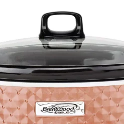 Cookers Brentwood Appliances Diamond 7 Qt. Copper Slow Cooker With Tempered Glass Lid -BergHOFF Shop copper brentwood appliances slow cookers sc 157c 1f 1000