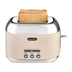 Toasters KALORIK Retro 2-Slice Cream Wide Slot Toaster -BergHOFF Shop cream kalorik pop up toasters to 46083 cr 44 1000