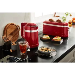 Toasters KitchenAid 2-Slice Empire Red Long Slot Toaster With High-Lift Lever -BergHOFF Shop empire red kitchenaid pop up toasters kmt3115er 4f 1000