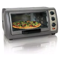 Toasters Hamilton Beach Easy Reach 1400 W 6-Slice Gray Convection Toaster Oven With Built-In Timer