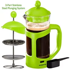 Coffee Makers Ovente 8-Cup Green French Press Cafetire Heat-Resistant Borosilicate Glass Coffee And Tea Maker FREE Measuring Scoop -BergHOFF Shop green ovente french presses fpt34g 31 1000
