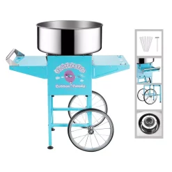 Dessert Makers Great Northern Blue Flufftastic Commercial Cotton Candy Machine With Cart 7 Dessert Makers Great Northern Blue Flufftastic Commercial Cotton Candy Machine With Cart -BergHOFF Shop light blue great northern cotton candy machines 83hd dt5696 4f 1000