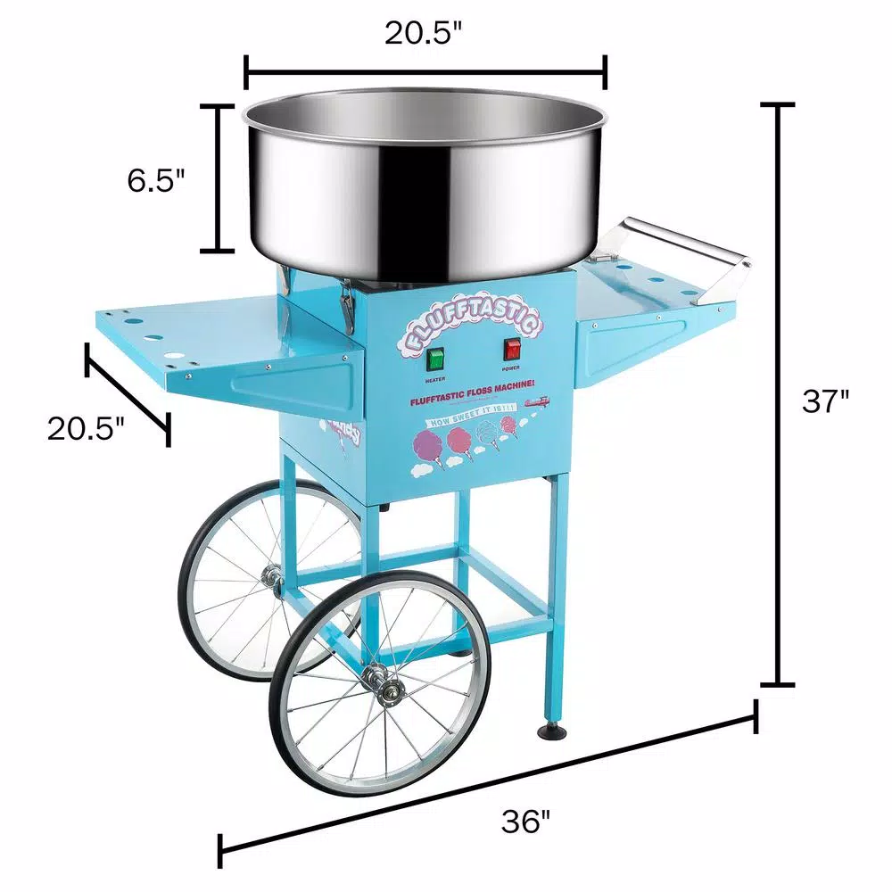 Dessert Makers Great Northern Blue Flufftastic Commercial Cotton Candy Machine With Cart 2 Dessert Makers Great Northern Blue Flufftastic Commercial Cotton Candy Machine With Cart - Image 2