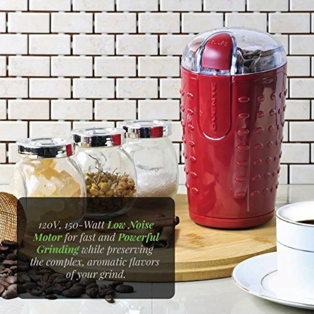 Coffee Makers Ovente 2.5 Oz. Maroon One-Touch Electric Coffee Grinder With Transparent Easy Open Lid And Stainless Steel Blades 10 Coffee Makers Ovente 2.5 Oz. Maroon One-Touch Electric Coffee Grinder With Transparent Easy Open Lid And Stainless Steel Blades - Image 10