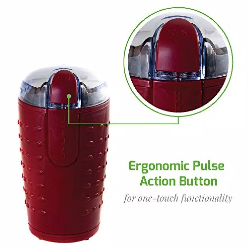 Coffee Makers Ovente 2.5 Oz. Maroon One-Touch Electric Coffee Grinder With Transparent Easy Open Lid And Stainless Steel Blades 6 Coffee Makers Ovente 2.5 Oz. Maroon One-Touch Electric Coffee Grinder With Transparent Easy Open Lid And Stainless Steel Blades - Image 6