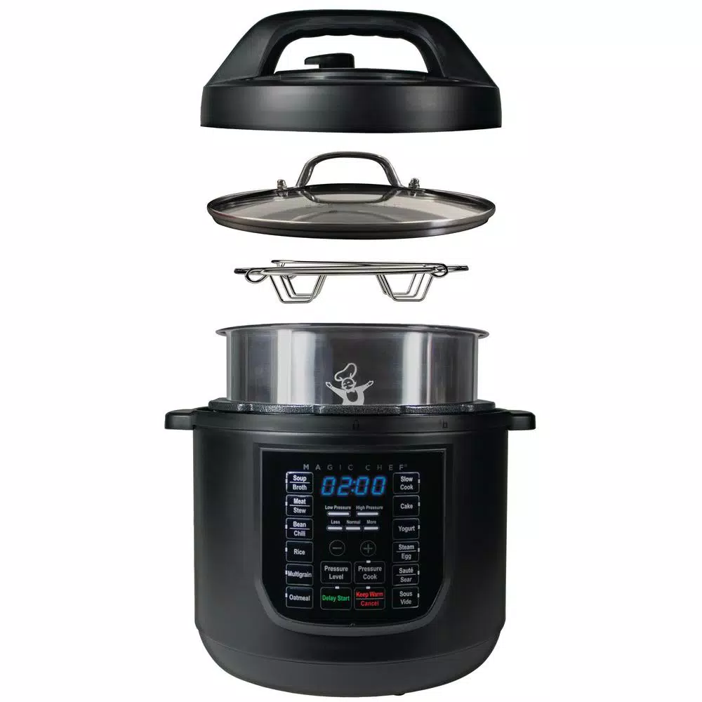 Cookers Magic Chef 9-in-1 6 Qt. Matte Black Electric Multi-Cooker With Recipe Book 2 Cookers Magic Chef 9-in-1 6 Qt. Matte Black Electric Multi-Cooker With Recipe Book - Image 2