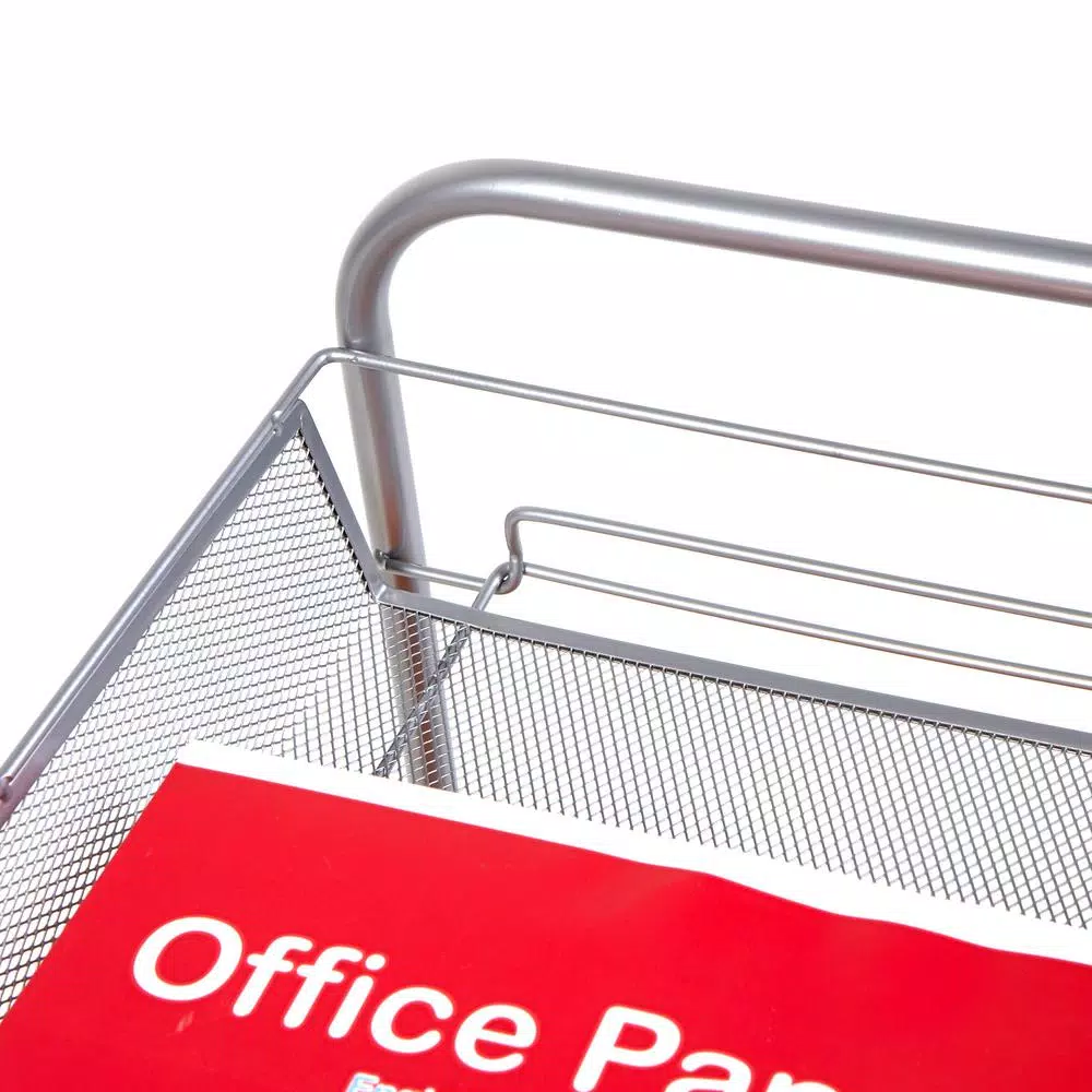 Coffee Makers Mind Reader Roll 3-Shelf Rolling Silver Metal Mesh Coffee Cart 2 Coffee Makers Mind Reader Roll 3-Shelf Rolling Silver Metal Mesh Coffee Cart - Image 2