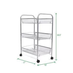 Coffee Makers Mind Reader Roll 3-Shelf Rolling Silver Metal Mesh Coffee Cart 11 Coffee Makers Mind Reader Roll 3-Shelf Rolling Silver Metal Mesh Coffee Cart -BergHOFF Shop mind reader coffee accessories 3tbathcart sil fa 1000