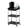 Coffee Makers Mind Reader 3-Tier 7-Compartment Rolling Black Coffee Cart
