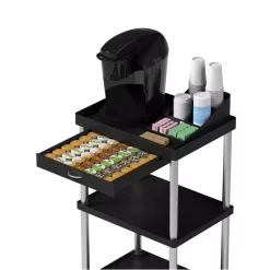 Coffee Makers Mind Reader 3-Tier 7-Compartment Rolling Black Coffee Cart -BergHOFF Shop mind reader coffee accessories cartcoff blk 76 1000