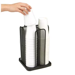 Coffee Makers Mind Reader Cup And Lid Carousel Holder Organizer, Cup Dispenser Black Metal Mesh -BergHOFF Shop mind reader coffee accessories cdispmesh blk 44 1000