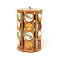 Coffee Makers Mind Reader 24-Capacity Bamboo K-Cup Storage Organizer And Coffee Pod Carousel -BergHOFF Shop mind reader coffee accessories crs brn 4f 1000