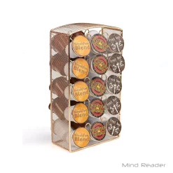 Coffee Makers Mind Reader 30-Capacity Rose Gold Mesh K-Cup Storage Rack And Coffee Pod Carousel -BergHOFF Shop mind reader coffee accessories crsmesh gld 44 1000