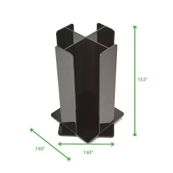 Coffee Makers Mind Reader 4-Compartment Black Acrylic Rotating Cup Dispenser And Lid Dispenser -BergHOFF Shop mind reader coffee accessories cupdispacr blk 44 1000