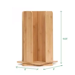 Coffee Makers Mind Reader Tawny Bamboo Rotating Cup Holder And Lid Holder -BergHOFF Shop mind reader coffee accessories cupdispbm brn fa 1000