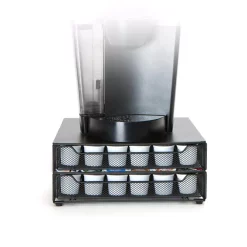 Coffee Makers Mind Reader Mind Reader ‘ Jumbo ‘ 72 Capacity Metal Mesh Stacked Double Coffee Pod Drawer, Black -BergHOFF Shop mind reader coffee accessories dbtrymesh blk 44 1000