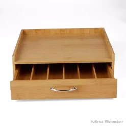 Coffee Makers Mind Reader 32-Capacity Bamboo Brown K-Cup Storage Drawer With Lip Panel -BergHOFF Shop mind reader coffee accessories kpanelbm brn fa 1000